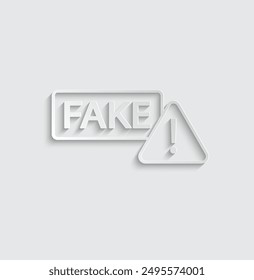 fake vector icon fake information sign