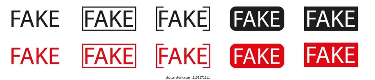 Fake. Vector icon. A sign of conspiracy to stop propaganda. Signs isolated on a white background. eps10
