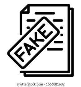 Fake vote politics icon. Outline fake vote politics vector icon for web design isolated on white background