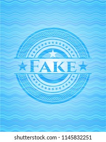 Fake water wave emblem background.