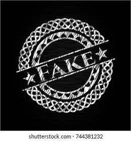 Fake written with chalkboard texture