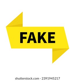 Fake In Yellow Ribbon Parallelogram Rectangle Shape For Sign Information Announcement
