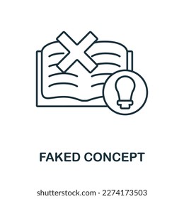 Faked Concept outline icon. Monochrome simple Faked Concept line icon for templates, web design and infographics