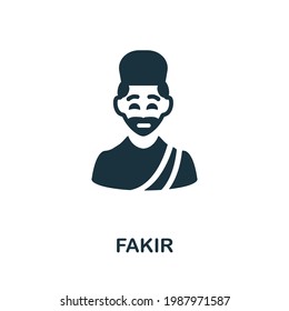 Fakir icon. Monochrome simple element from fortune teller collection. Creative Fakir icon for web design, templates, infographics and more