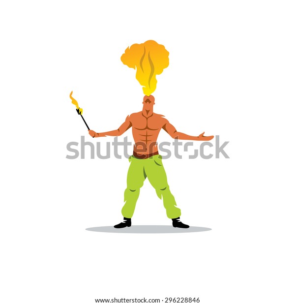 Fakir Show Sign Man Spewing Fire Stock Vector Royalty Free 296228846 shutterstock