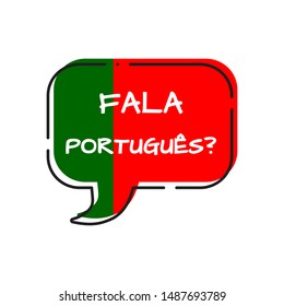 fala portugues - do you speak portuguese, bubble with portugal flag