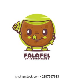 Falafel ball cartoon mascot. middle eastern food vector illustration. isolated on a white background