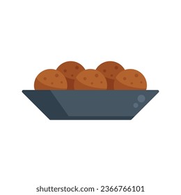 Falafel ball icon flat vector. Cooking plate. Vegan delicious isolated