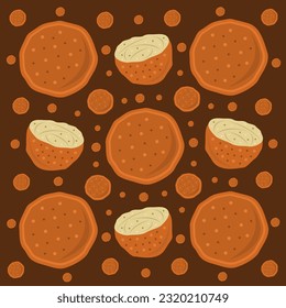 Falafel balls flat vector illustration. Cute falafel chickpeas fried balls snack cartoon vector illustration for graphic design and decorative element