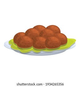 Falafel balls icon. Cartoon of falafel balls vector icon for web design isolated on white background