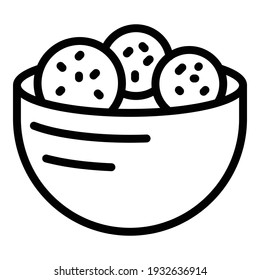 Falafel balls icon. Outline falafel balls vector icon for web design isolated on white background