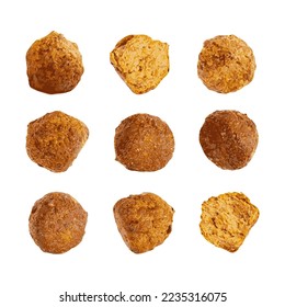 Falafel Balls Isolated, Fried Chickpea Balls, Traditional Arabic Street Food, Falafel on White Background