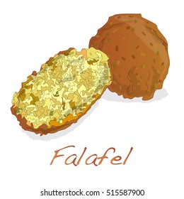 Falafel balls vector isolated on a white background