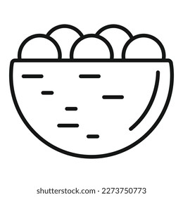 Falafel bowl icon outline vector. Israel cooking. Vegan fresh