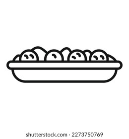 Vector de contorno del icono de Falafel Food. Cocinando pita. Envoltura fresca