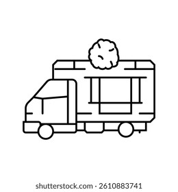 falafel food truck line icon vector. falafel food truck sign. isolated contour symbol black illustration