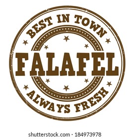 Falafel  grunge rubber stamp on white, vector illustration