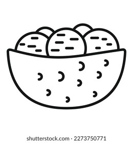 Falafel with herbs icon outline vector. Cooking plate. Vegan pocket