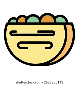Falafel icon. Outline falafel vector icon color flat isolated
