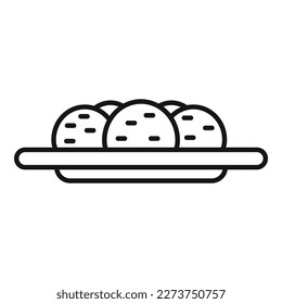 Falafel icon outline vector. Cooking pita. Arabic vegan