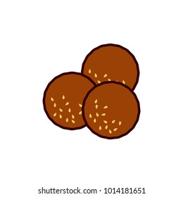 Icono de falafel, Ilustración vectorial