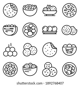 Falafel icons set. Outline set of falafel vector icons for web design isolated on white background