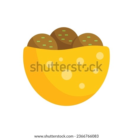 Falafel pita icon flat vector. Arabic cooking. Vegan fresh isolated