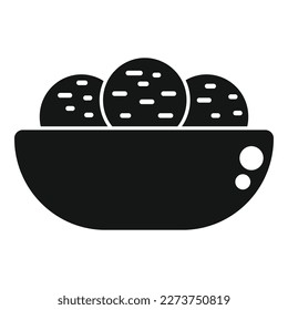 Falafel plate icon simple vector. Cooking ball. Healthy salad