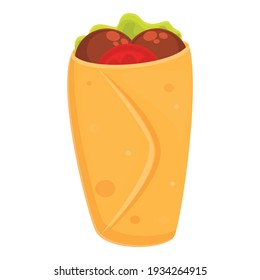 Icono de Falafel roll. Caricatura del ícono del vector del rollo de falafel para el diseño web aislado en fondo blanco