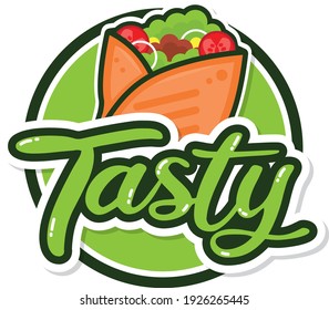 Falafel or shawarma logo design vector template. Fast food sign