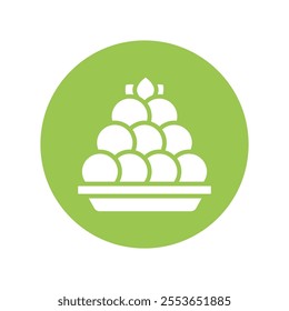 Falafel vector gylph Circle Icon. Eps 10 file