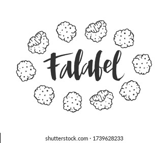 Falafel vector hand drawn lettering