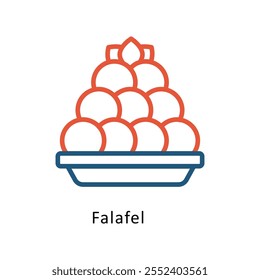 Ícone de contorno de Duas Cores do Vetor Falafel. Arquivo Eps10
