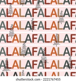 Falala word christmas seamless repeat pattern