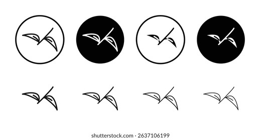 falcate icon Black line art vector logo set