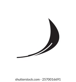 falcate icon black and white vector outline sign