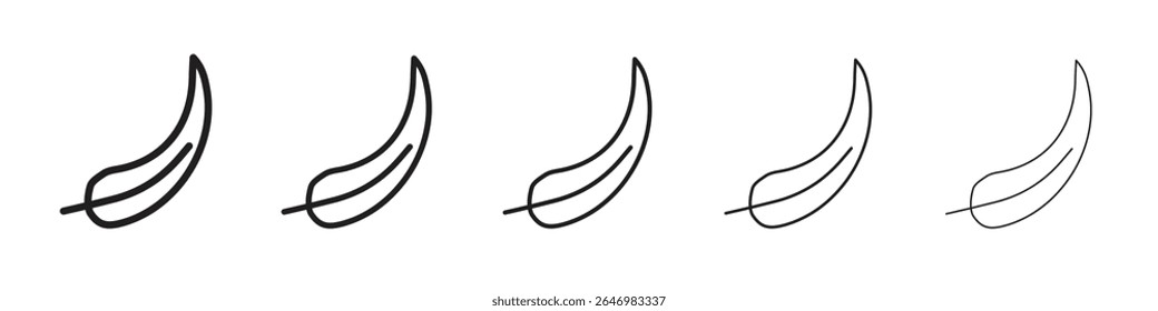 falcate icon thin flat outline style vector sign