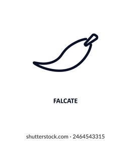 falcate icon. Thin line falcate icon from nature collection. Outline vector isolated on white background. Editable falcate symbol can be used web and mobile