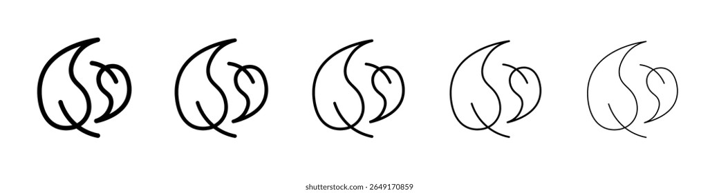 falcate icon thin outline logo mark set