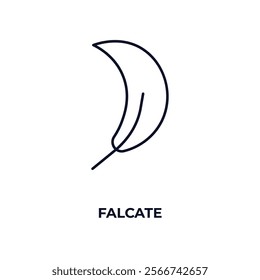 falcate outline icon. Linear vector from nature concept. Thin line falcate icon isolated on white background