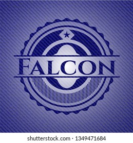 Falcon badge with denim texture