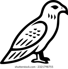 Falcon bird black outlines vector illustration