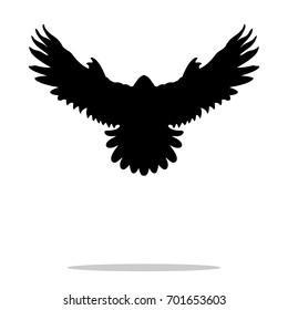 Falcon bird black silhouette animal. Vector Illustrator.