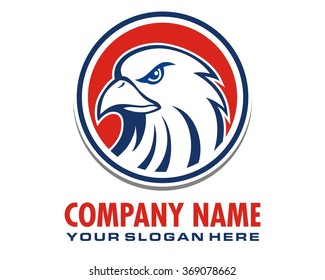falcon bird eagle hawk head vector logo