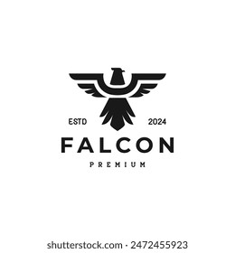 falcon bird fly animal predator modern logo design vector