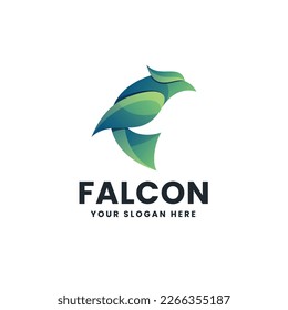 Falcon Bird Gradient Logo Vector Icon Illustration