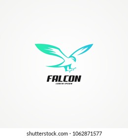 Falcon Bird Icon, Eagle Logo, Hawk Template Design