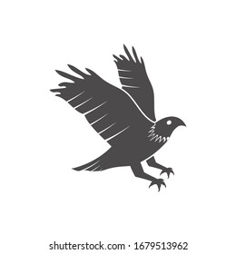 Falcon bird icon in flat style.Vector illustration.	