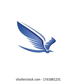 Plantilla de vector de diseño abstracto con el logotipo de pájaro del Halcón. Icono de concepto del logotipo del águila volante.