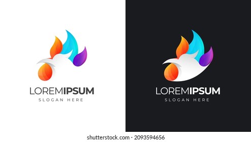 Falcon Bird Logo abstract design vector template. Flying Eagle logotype concept icon.